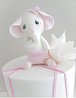 baby elephant Christening dessert buffet cake